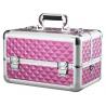 Rose PVC Beauty Case Waterproof Aluminum Makeup Case For Travel Portable Cosmetic Case for sale