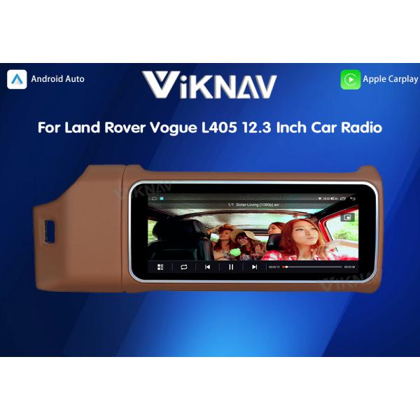 Viknav 12.3 Inch Touch Screen Car Radio For Land Rover Range Rover Vogue L405 2013-2017 Multimedia Player GPS Navigation Head Unit (Brown)