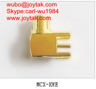 High quality gold plated MCX jack right angle to PCB mount type coaxial connector MCX-KWE