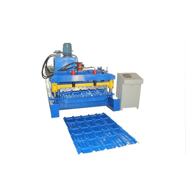 Hydraulic Motor Glazed Tile Roll Forming Machine 3-4m / Min High Efficiency
