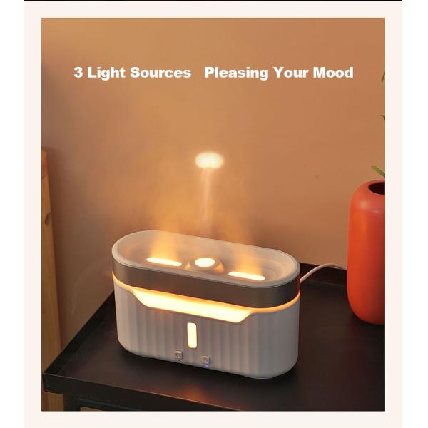 2023 New Flame Water Atomization Jellyfish Fog Humidifier Desktop Portable Essential Oil Aroma Diffuser with Atmosphere Light