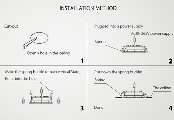 SAMSUNG All Size Recessed LED Downlight Anti Glare Dimmabl With Adjustable Beam Angle