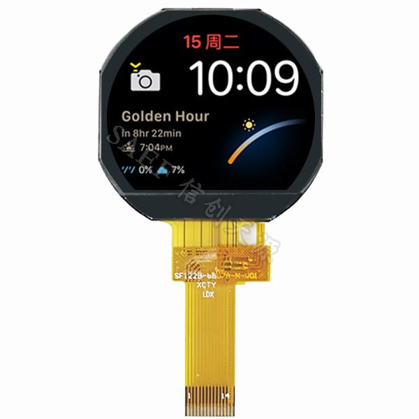 Buy 1.22" TFT LCD screen 240x204 dots round shape IPS full viewing angle SPI interface TFT LCD screen at wholesale prices