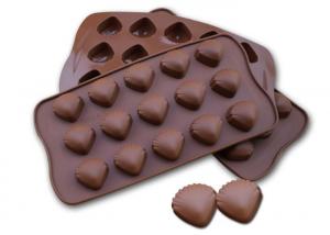China Scallop Shape Silicone Chocolate Molds 15 Cavaties With Multi Function on sale