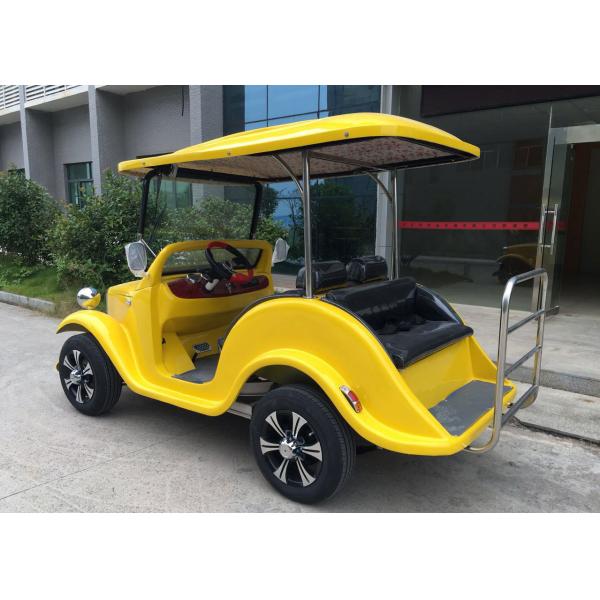 Yellow Color Classic Golf Cart Club Golf Cart 4 Seater 1165mm Front Tread