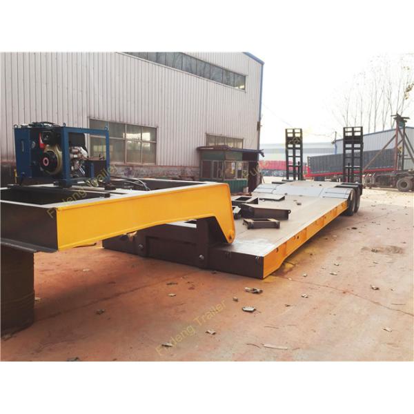 2 Axles Removable Gooseneck Low Bed Trailer , Heavy Machine Lowbed Trailer