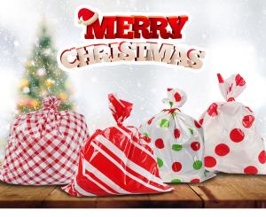 Quality Heat Seal Colored OEM ODM Plastic Holiday Gift Bags Assorted Styles for sale