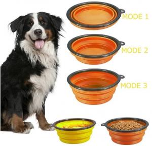 China dog bowl plastic feeder pet cat food collapsible dog bowl silicone foldable dog food bowl portable travel pet water bowl on sale