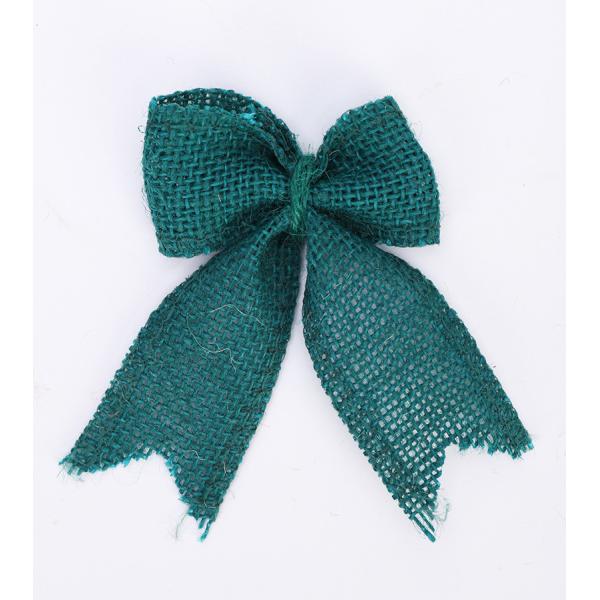 8cm*11cm Jute Ribbon Bow Green Rose Decorative Burlap Ribbon Bow