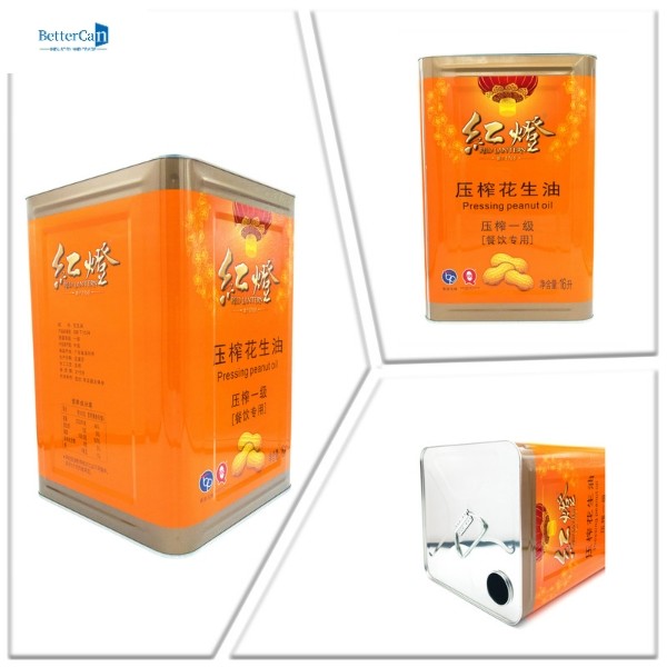 10L Cooking Oil Tin Can , 16 Liter Empty Rectangular Tin Container