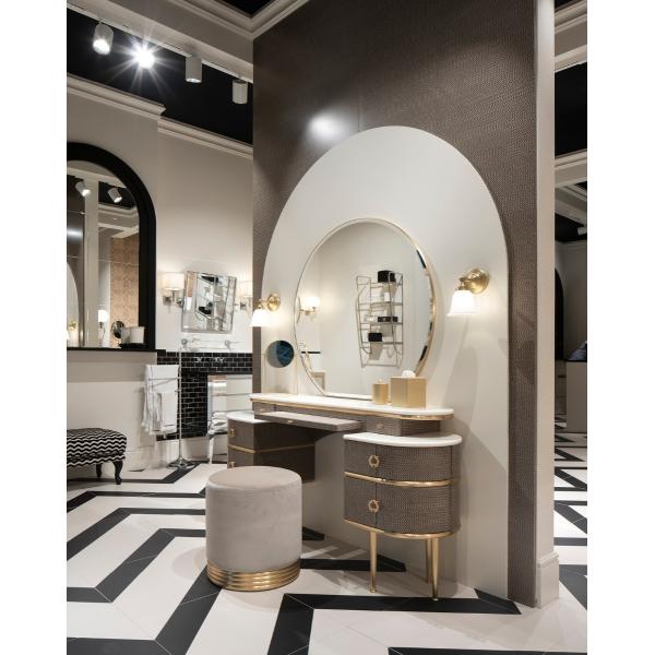 MDF Lighted Corner Vanity Set Standing Dressing Table