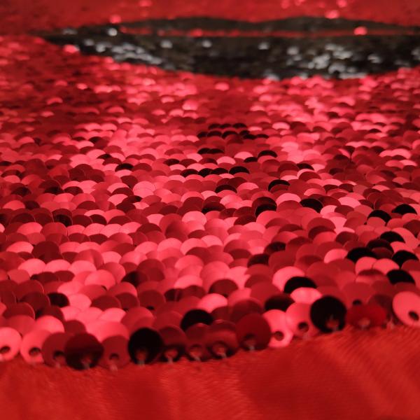 Fashion Lip Reverse Sequin Patch / Iron On Patches 40*40CM Size Red / Black Color