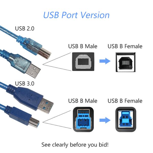 USB 3.0 A Male to B Male Fast Charging Data Cable