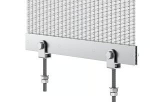 China Fusiomesh flat flat with clevis For cable mesh. With the Fusiomesh system that employs clevis, the metal mesh is embedded in an epoxy matrix and clamped between 2 flat profiles using additional locki on sale