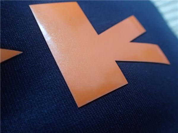 Buy Custom Shiny Orange TPU Iron On Clothing Patches , Heat Transfer Shoe Label at wholesale prices