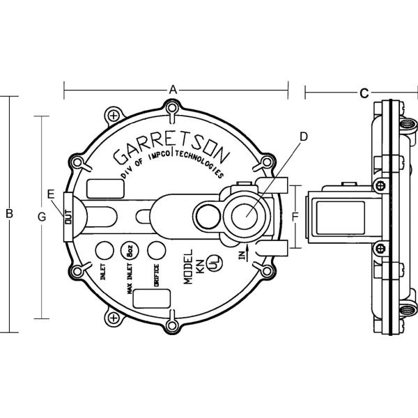 Vertical Mounting IMPCO 039-0004 40hP Low Pressure Forklift Lpg Regulator