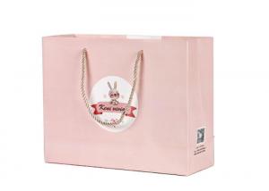 Quality Pink Color Paper Shopping Bags Reusable For Promotion / Shopping / Gift for sale