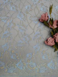 Quality Lace Embroidery Metallic Floral Fabric Women Garment Textile for sale