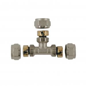 Quality 232 psi brass compression tee Fitting ISO 9001 Thread ISO228 for sale