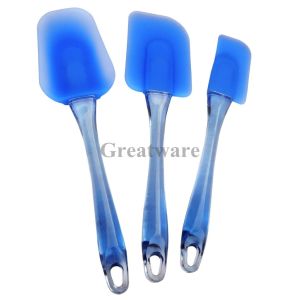 China Flexible 3-Piece Transparent Silicone Spatula Set on sale