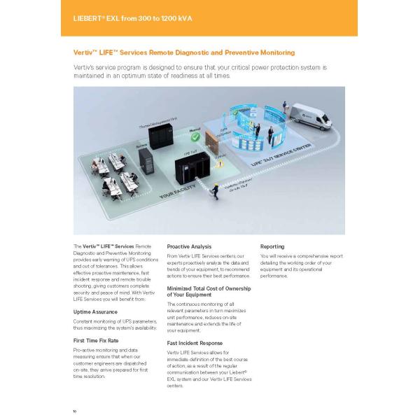 1200 Wh Electric Energy 300-1200KVA Power Level Vertiv Liebert EXL UPS for IDC Backup