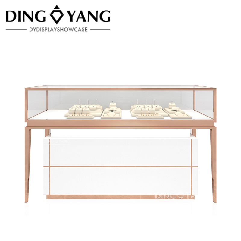 High End Custom Made Tabletop Jewelry Display Case, Good Quality Jewelry Showcases, Offer Whole Store 3D Design Service