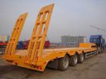 Transporting Construction MAchinery ISO CCC Low Flat Bed Trailer With 3 FUWA