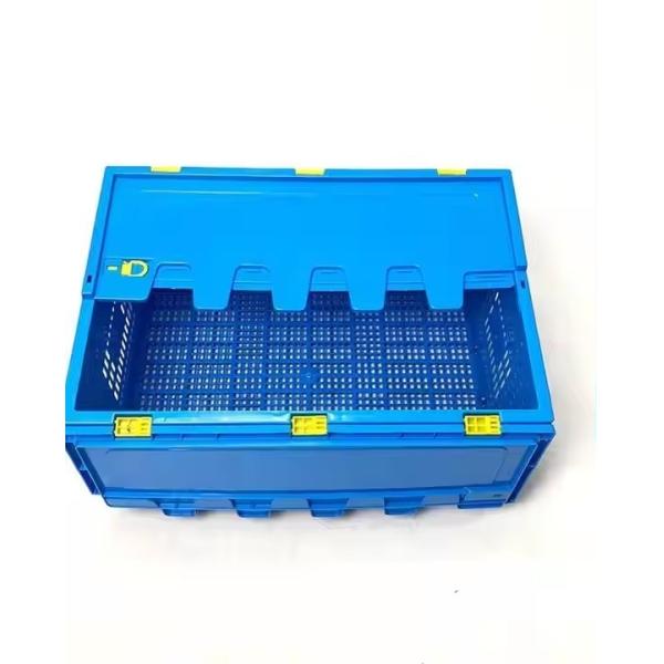 Plastic Turnover Basket Folded Stackable Storage Baskets For Harvest Fresh Food And Fruit Collapsible Crates