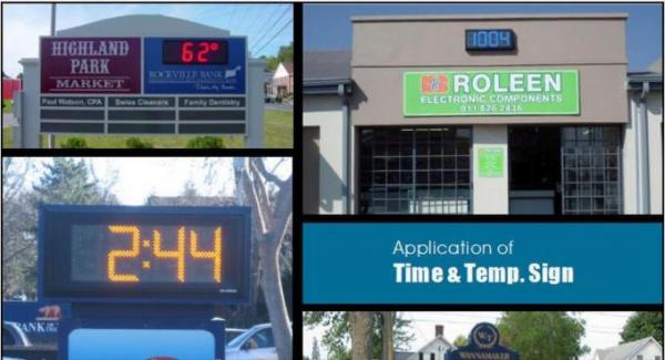 Double Sides Blue LED Gas Station Sign IR 10M RF 100M with Poosled Time Temperature System