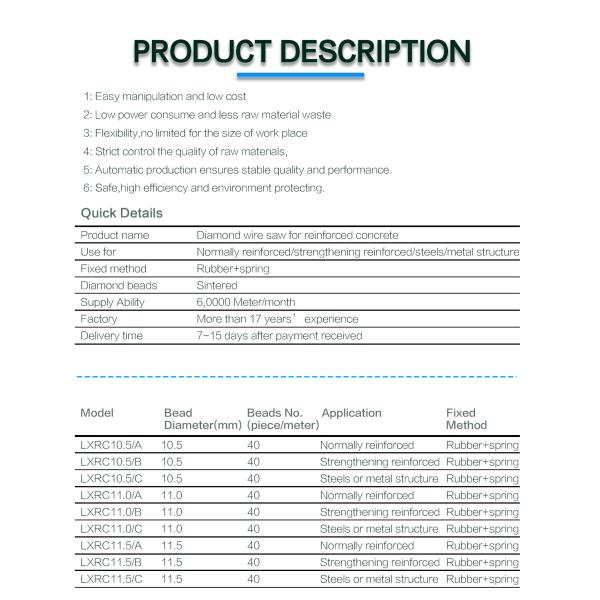 Flexible Concrete Wire Saw for Cutting Large Beams Bridges and Concrete Road Piles