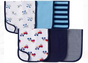 China 6 Pack 100% Organic Cotton Burp Cloths , Multi Colored Baby Feeding Towel AZO Free on sale