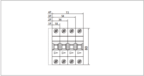 IEC60898 Standard 400V 3P IP20 PV Circuit Breaker