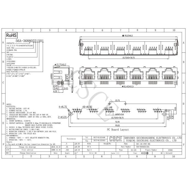PCB Mount RJ45 Multi Port