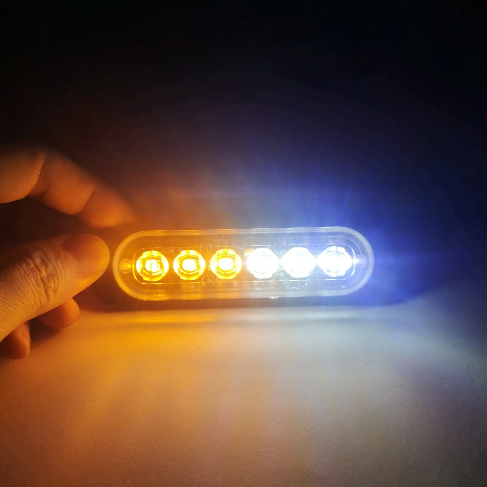6LED Car Side Marker Lights Trucks Strobe Lamp LED Flasher Warning Lights