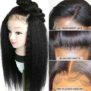 Quality Yaki or Kinky Straight Hd Swiss Lace Frontal Wigs Human Hair Wigs Lace Front Brazilian Full Lace Front Wigs for Black Women for sale