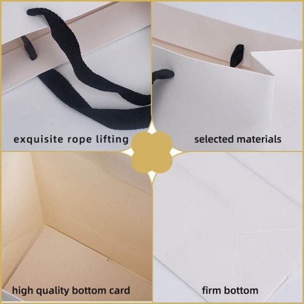 Square Bottom Kraft Paper Gift Bags With Handles for Shopping and Cardboard Material
