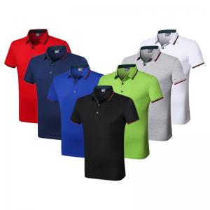 Quality Silk Cotton Custom Embroidered Polo Shirts Athletic Stretch Moisture Wicking for sale