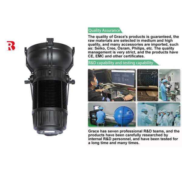 300w Warm White IP65 Rated RGBAL LED Fresnel With Auto Zoom Stage Studio Light