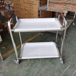 2 Shelf Commercial Kitchen Cart Stainless Steel Trolley Cart For Dirty Dishes