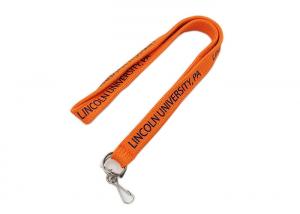 China Orange Black Logo Personalized Lanyards With Pictures For Business License on sale
