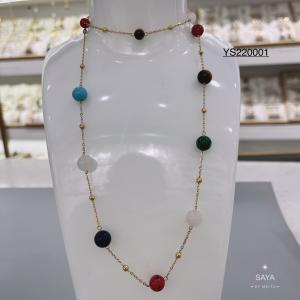 Quality Unique brand colorful beads chain necklace set jewelry stainless steel bangle for sale