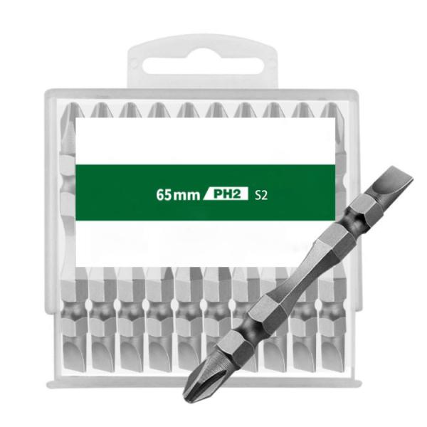 Double ended screw bits S2 65mm 110mm cross screwdriver bit of ph2 slotted screwdriver bits