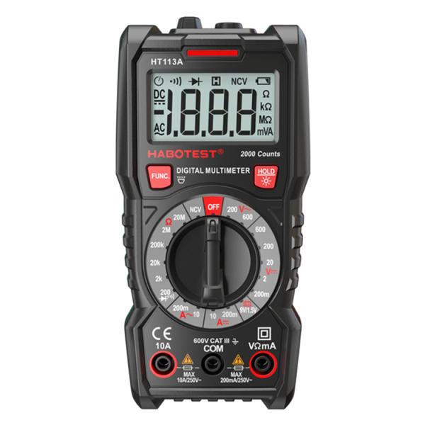 AC DC 600V Electrical Multimeter Tester Manual Range 2000 Counts With Battery Test