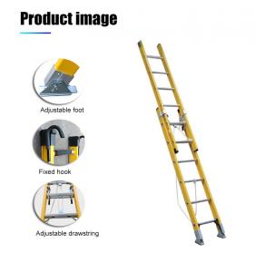 Quality 2 Sections Fiberglass Extension Ladder For Line Construction 1.9g/Cm3 Density for sale