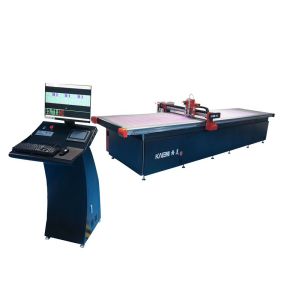 Auto Fabrics Feeding CNC Digital Cutter Blue Frame Silver Case with 50Hz/3.5KW