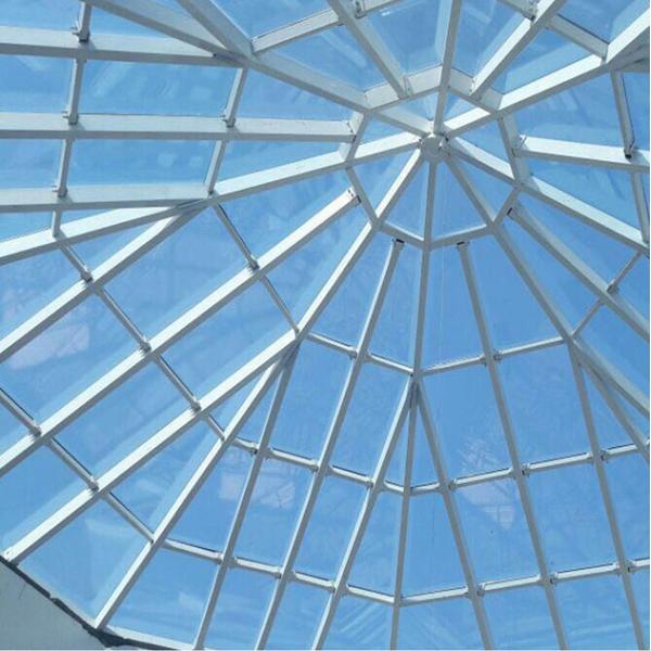 Q235 Flat Roof Dome Lights Retractable Glass Dome Skylight EPS