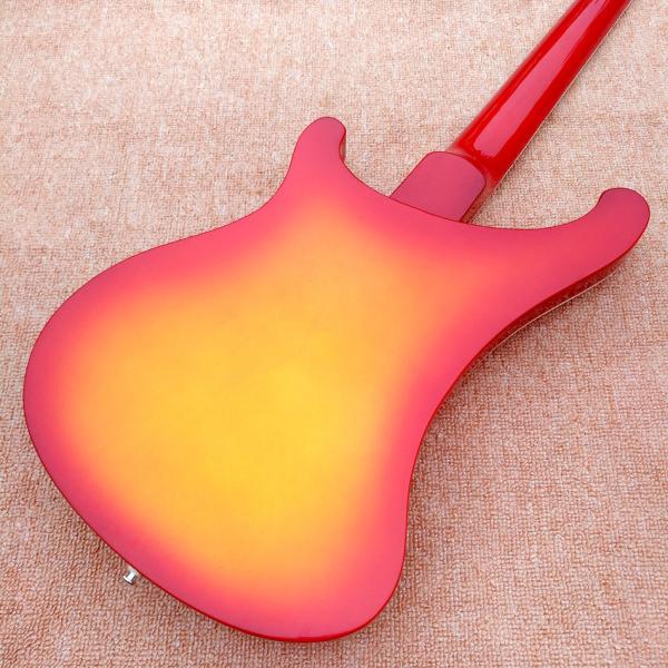 Top quality Rick 4003 model Ricken 4 strings Electric Bass guitar in Cherry burst color Chrome hardware, Free shipping