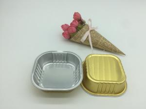 China Biodegradable Aluminum Foil Cups Gold Colored Foil Cupcake Liners Bakery Containers on sale