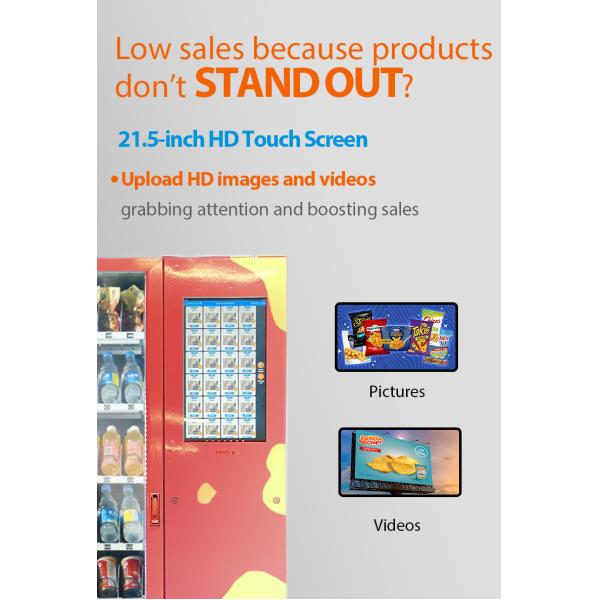 Combo Vending Machine with Lockers 21.5 Inch Touch Screen SDK Function