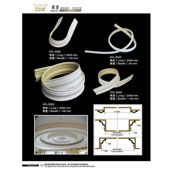Wholesale Polyurethane Cornice Moulding Building Material PU Chail Rail Moulding